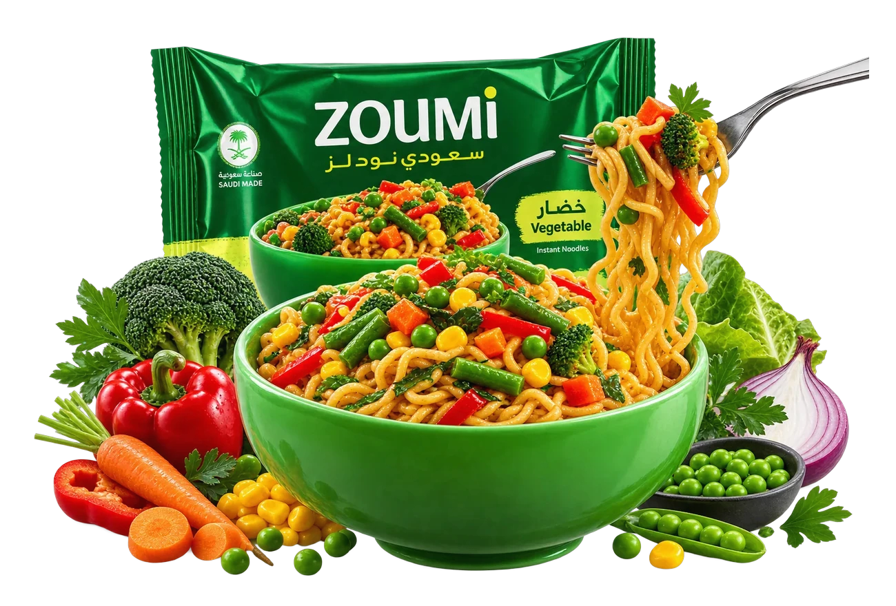 Zoumi Vegetable noodles with a bowl and fresh vegetables